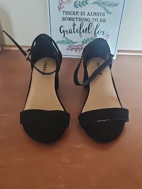 torrid Black Suede Ankle Strap Block Heels